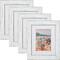 Craig Frames 4 Pack: Jasper Marshmallow Weathered White Picture Frame with Mat